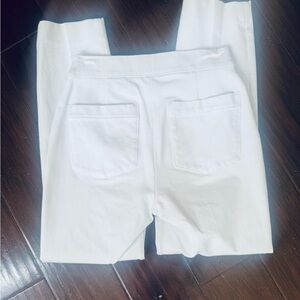 SPANX White Straight Leg Pants with Silver Lining Technology